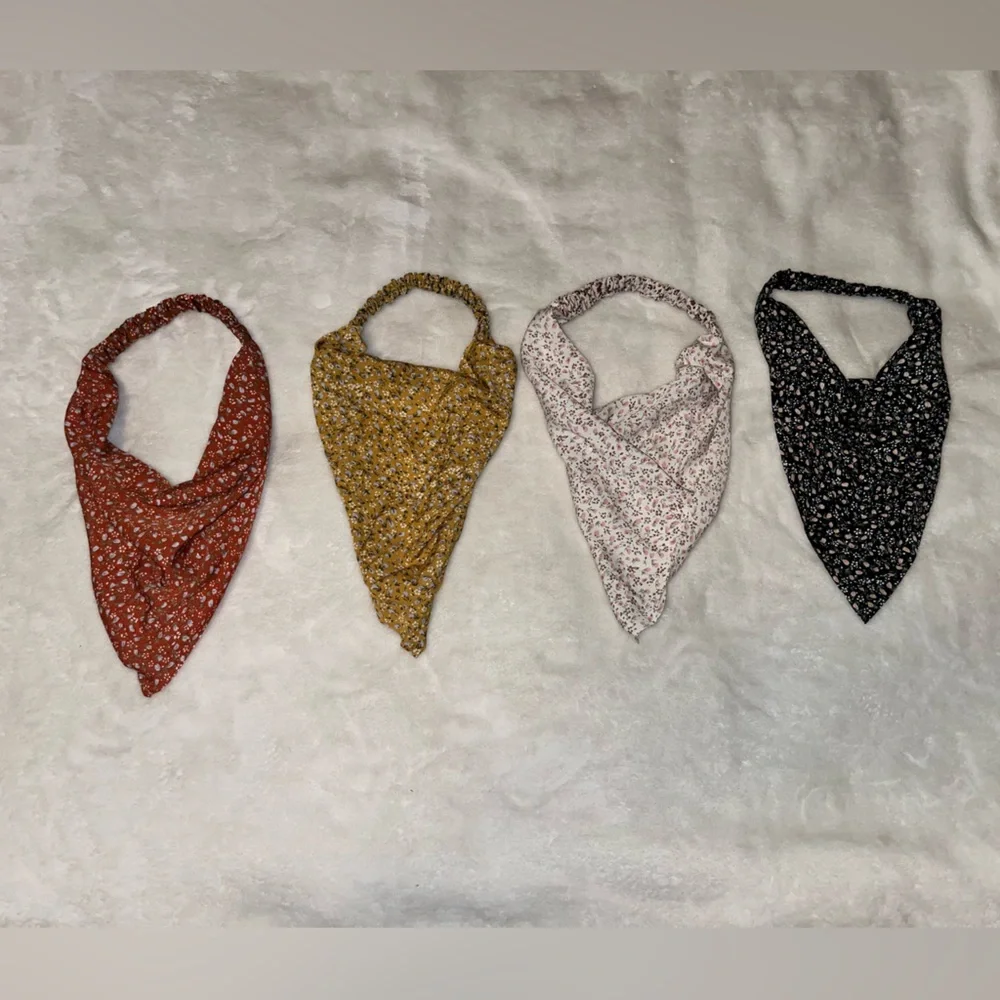 Set of four (4) head or hair scarves - unused